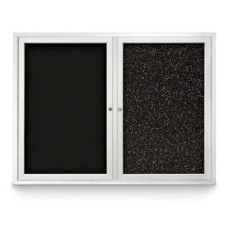 United Visual Products Corkboard, Med Grey/Black, 48" x 36" UV404-BLACK-MEDGRY